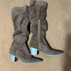 Stylish Brown Suede Knee-High Boots